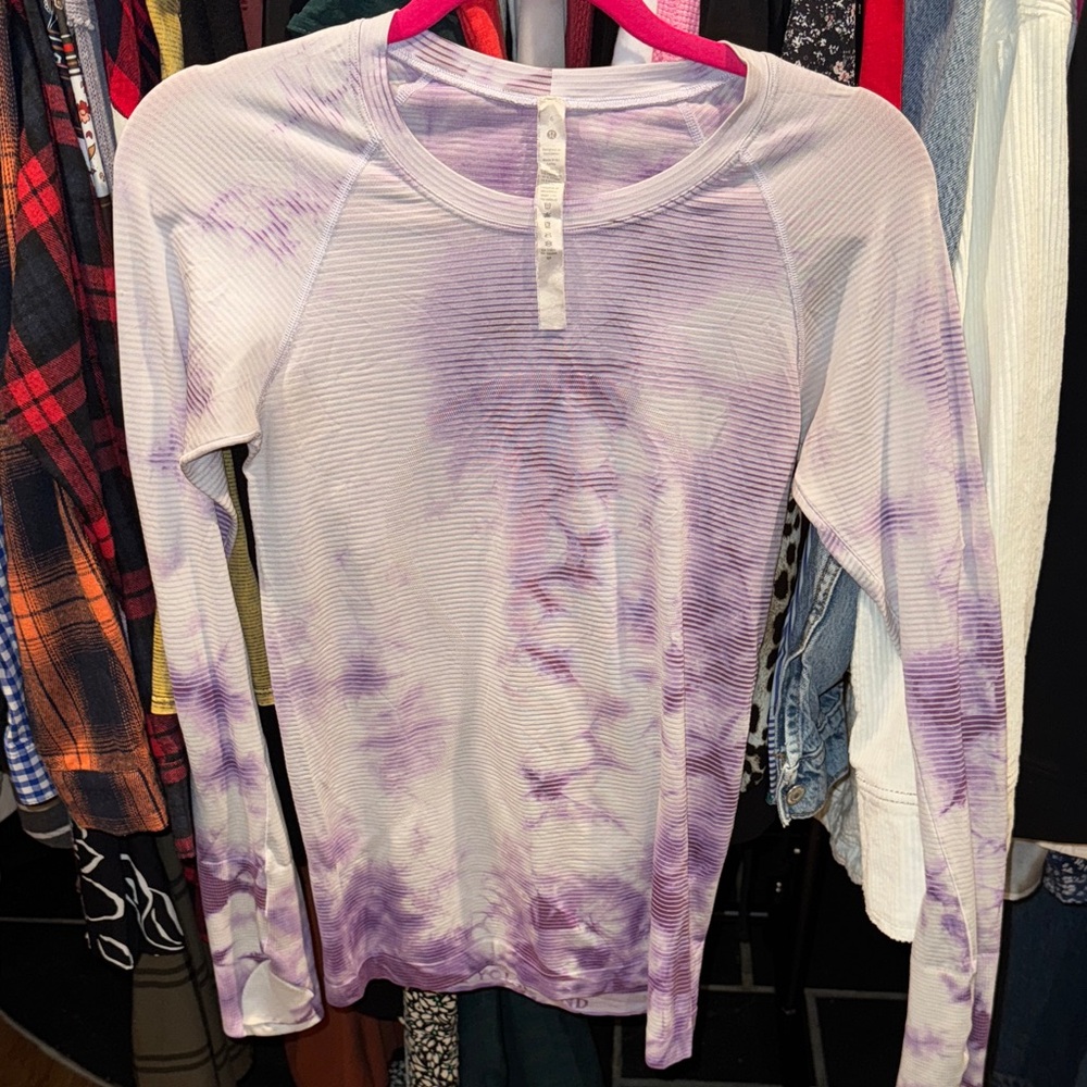 Excellent condition Lululemon Purple Tie-Dye Long Sleeve Top